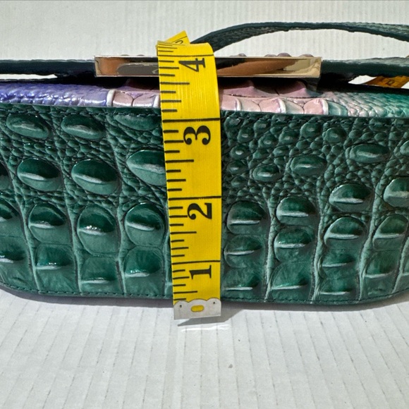 NWT BRAHMIN Must Have Croc Embossed Crossbody Ombre Green & Purple Vibrant - Picture 10 of 14